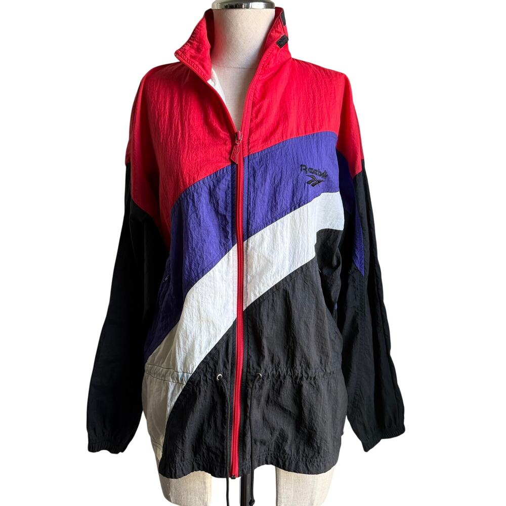 Vintage Reebok Windbreaker Jacket Colorblock Retro 90s Small